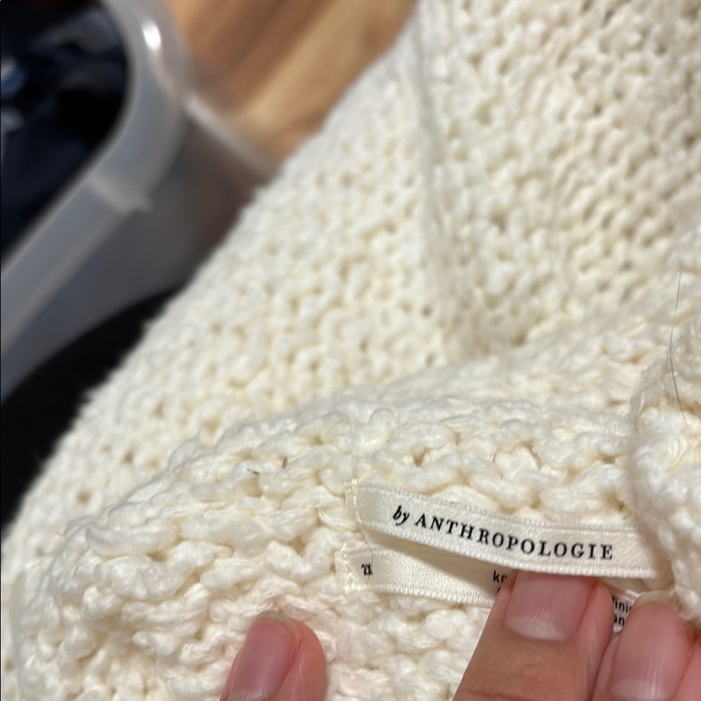 Anthropologie Cream Knit Sweater